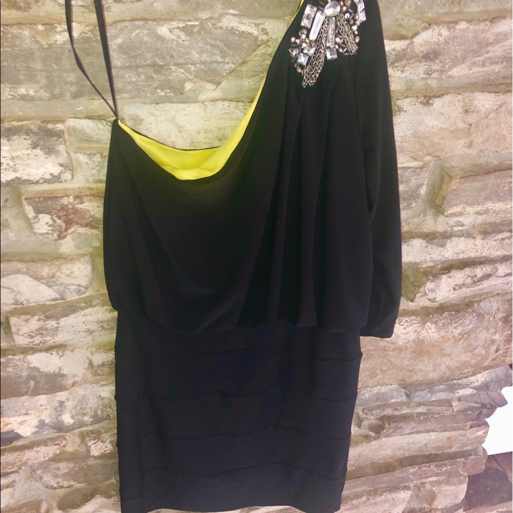 Classic off-the-shoulder black dress